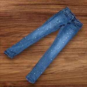 Delia's Taylor Skinny Low Rise Paint Splatter Design Y2K Jeans